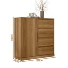 Cômoda Com Sapateira 4 Gavetas Freijó Vênus Lukaliam