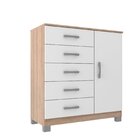 Cômoda Com Sapateira 5 Gavetas E 1 Porta Zurique Branco/demol