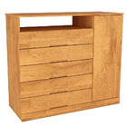 Cômoda Com Sapateira 5 Gavetas - Portugal-peroba- Made Marcs