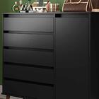 Cômoda Com Sapateira 5 Gavetas Preto Rubi E J