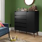 Cômoda Com Sapateira 5 Gavetas Preto Rubi E J