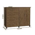 Cômoda Com Sapateira Bali Amêndoa Wood Luxo Móveis Primus