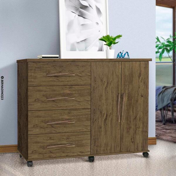 Cômoda Com Sapateira Bali Amêndoa Wood Luxo Móveis Primus