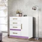 Cômoda Com Sapateira Branco E Lilás Vênus Moval