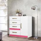 Cômoda Com Sapateira Branco E Rosa Vênus Moval