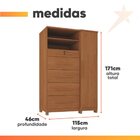 Cômoda Com Sapateira E Cabideiro Multiuso 5 Gavetas 1 Porta I