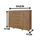 Cômoda Com Sapateira Havana Em Mdf Grande 5 Gavetas Fenix