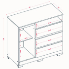 Cômoda Com Sapateira Organizadora 3 Gavetas 1 Porta Lion Aram