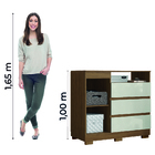 Cômoda Com Sapateira Organizadora 3 Gavetas 1 Porta Lion Aram