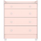 Cômoda Com Trocador Infantil 4 Gavetas E Pés Doce Mel Rosa Ac