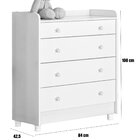 Cômoda Com Trocador Infantil 4 Gavetas E Pés Doce Mel Rosa Ac