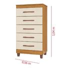 Cômoda Compacta 56cm 5 Gavetas Alba Carvalho Grife/off White
