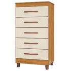 Cômoda Compacta 56cm 5 Gavetas Alba Carvalho Grife/off White