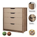 Cômoda Conect 04 Gavetas - Atacama/Capuccino