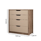 Cômoda Conect 04 Gavetas - Atacama/Capuccino