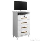 Cômoda Conquista 4 Gavetas 1 Nicho Kaiki Móveis Branco