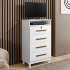 Cômoda Conquista 4 Gavetas 1 Nicho Kaiki Móveis Branco