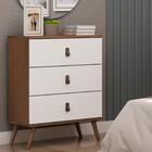 Comoda Corsa 3 Gavetas Ebano Fosco / Branco Fosco