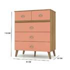 Cômoda Courier 90cm 5 Gavetas Nature Camarim Tana Decor