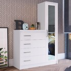 Cômoda Cristal 1 Porta 4 Gavetas Com Espelho Branco - Decibal