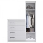 Cômoda Cristal 1 Porta 4 Gavetas Com Espelho Branco - Decibal