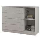 Cômoda Cristal 4 Gavetas E 1 Porta - Móveis Canaã - Branco