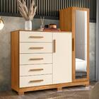 Cômoda Dakota Carvalho Off White Com Espelho