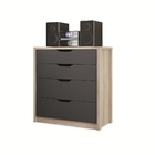 Comoda Dandara 04 Gavetas Nevada Grafite