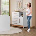Cômoda De Bebê 100% Mdf 1 Porta 4 Gavetas Duda Branco/amadeir