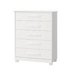 Cômoda De Bebê 100% Mdf 5 Gavetas Branco Nanda Shop Jm