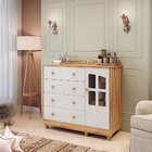 Cômoda De Bebê 120,30cm 1 Porta Com Janela 4 Gavetas 100% Mdf