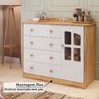 Cômoda De Bebê 120,30cm 1 Porta Com Janela 4 Gavetas 100% Mdf