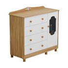 Cômoda De Bebê 120,30cm 1 Porta Com Janela E 4 Gavetas 100% M