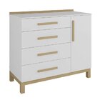 Cômoda De Bebê 1 Porta 4 Gavetas Louis Móveis Peroba