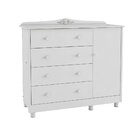 Cômoda De Bebê 1 Porta 4 Gavetas Maya Clássico Espresso Móvei