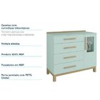 Cômoda De Bebê 1 Porta Detalhe Em Acrílico 4 Gavetas Louis Mó