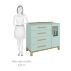 Cômoda De Bebê 1 Porta Detalhe Em Acrílico 4 Gavetas Louis Mó