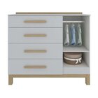 Cômoda De Bebê 1 Porta Lisa 4 Gavetas Louis Móveis Peroba