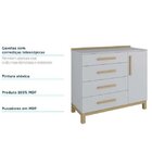 Cômoda De Bebê 1 Porta Lisa 4 Gavetas Louis Móveis Peroba