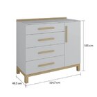 Cômoda De Bebê 1 Porta Lisa 4 Gavetas Louis Móveis Peroba