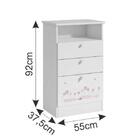 Cômoda De Bebê 2 Gavetas 1 Porta Kids Móveis Serpil Branco/ro