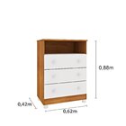 Cômoda De Bebê 3 Gavetas Com Pés Doçura Tcil Móveis Cinamomo/