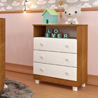 Cômoda De Bebê 3 Gavetas Com Pés Doçura Tcil Móveis Cinamomo/