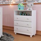 Cômoda De Bebê 3 Gavetas Com Pés Doçura Tcil Móveis Neve