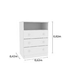 Cômoda De Bebê 3 Gavetas Doçura Tcil Móveis Neve