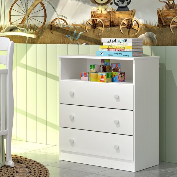 Cômoda De Bebê 3 Gavetas Doçura Tcil Móveis Neve