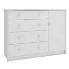 Cômoda De Bebê 4 Gavetas 1 Porta Dani Móveis Peroba Branco Br