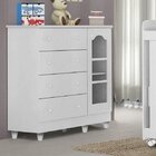 Cômoda De Bebê 4 Gavetas 1 Porta De Acrílico Portugal Móveis
