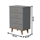 Cômoda De Bebê 4 Gavetas Carolina Baby Cinza/betula