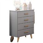 Cômoda De Bebê 4 Gavetas Carolina Baby Cinza/betula